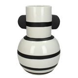 Kersten Vase Stripes Fine Earthenware White 22x22x42 Cm