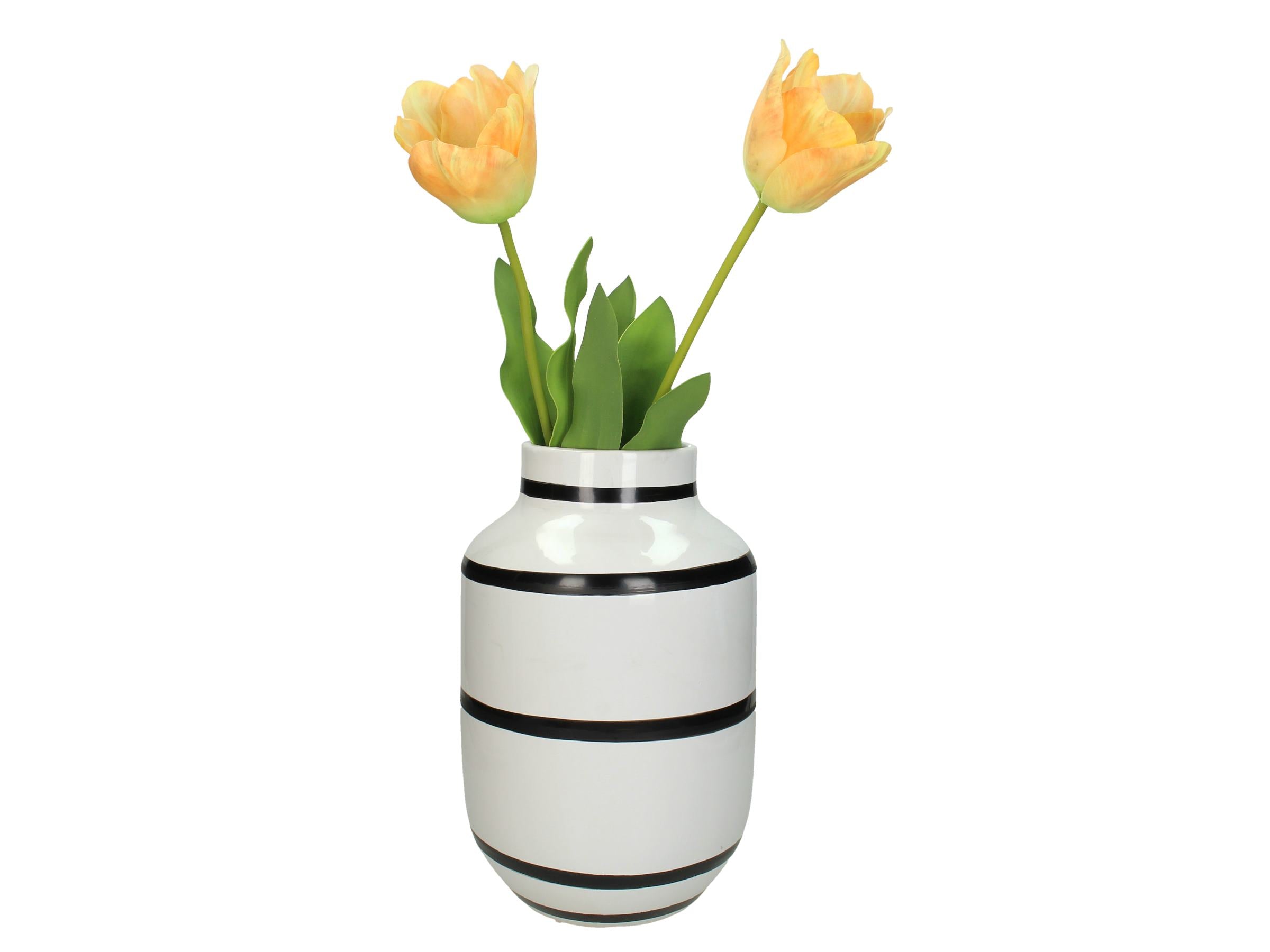 Kersten Vase Stripes Fine Earthenware White, Size: 19.5x19.5x30.5 Cm | Home Décor | Spring Festival | Vase Kersten Vase Stripes Fine Earthenware White, Size: 19.5x19.5x30.5 Cm | Home Décor | Spring Festival | Vase