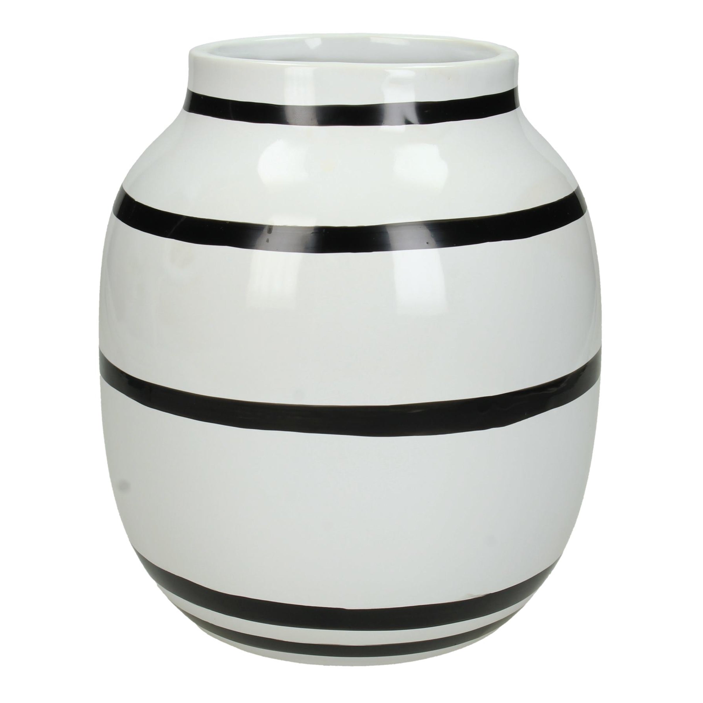 Kersten Vase Stripes Fine Earthenware White, Size: 19.5x19.5x30.5 Cm | Home Décor | Spring Festival | Vase Kersten Vase Stripes Fine Earthenware White, Size: 19.5x19.5x30.5 Cm | Home Décor | Spring Festival | Vase