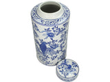 Kersten Jar Porcelain Blue, Size: 20x20x40 Cm