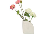 Kersten Vase Face Fine Earthenware White, Size: 14.5x9x17 Cm