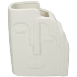 Kersten Vase Face Fine Earthenware White, Size: 14.5x9x17 Cm