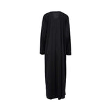 Back view of the ZAWJA long-sleeve black inner dress with a clean, minimalist silhouette.