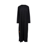 Front view of the ZAWJA long-sleeve black inner dress with a clean, minimalist silhouette.