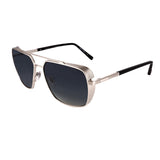 Zilli Men's Shiny Silver Lenses Gradient Grey Sunglasses