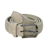 Pal Zileri Gents Elastic Braided Stretch Belt with Silver Buckle