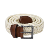 Pal Zileri Gents Elastic Braided Stretch Belt with Brown Buckle