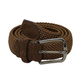 Pal Zileri Gents Elastic Braided Stretch Belt with Silver Buckle