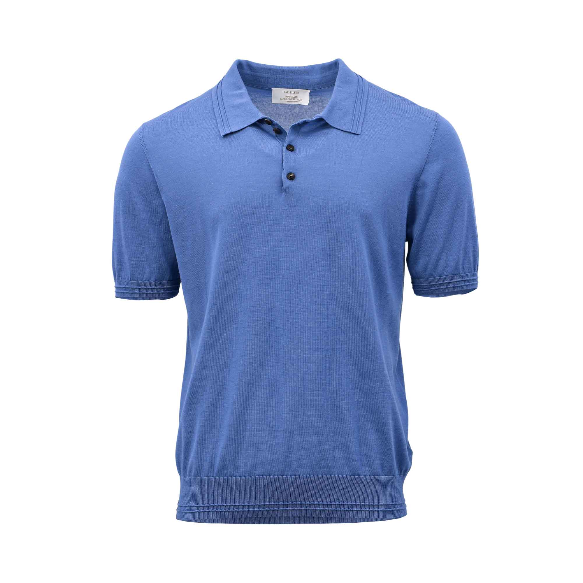Pal Zileri Men's Knitted Polo Shirt in Blue | All Clothing | GCC | Men | Men's Polo Shirt | Mens | Polo T-shirt Pal Zileri Men's Knitted Polo Shirt in Blue | All Clothing | GCC | Men | Men's Polo Shirt | Mens | Polo T-shirt