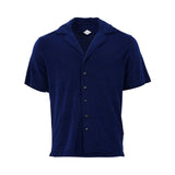 Pal Zileri Men's Navy Knitted Shirt with Open Collar