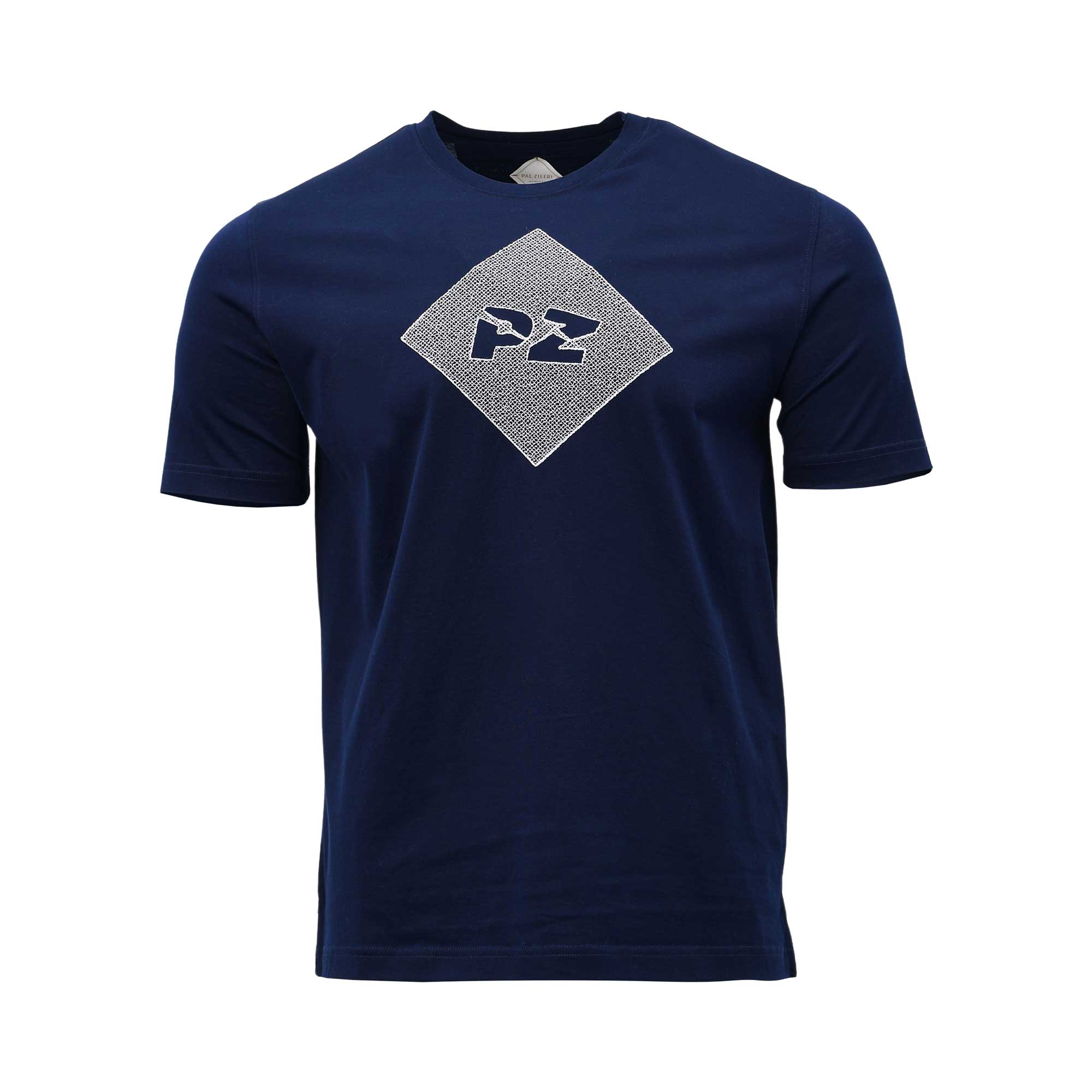 Pal Zileri Men's Navy T-Shirt with Geometric Logo | All Clothing | GCC | Men | Mens | Tops & T-Shirts Pal Zileri Men's Navy T-Shirt with Geometric Logo | All Clothing | GCC | Men | Mens | Tops & T-Shirts