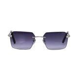 Zilli Men's Shiny Silver Lenses Gradient Grey Sunglasses