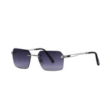 Zilli Men's Shiny Silver Lenses Gradient Grey Sunglasses