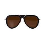 Zilli  Men's Shiny Gold & Brown Sunglasses
