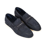 Zilli Men's Dark Navy Suede Penny Loafers