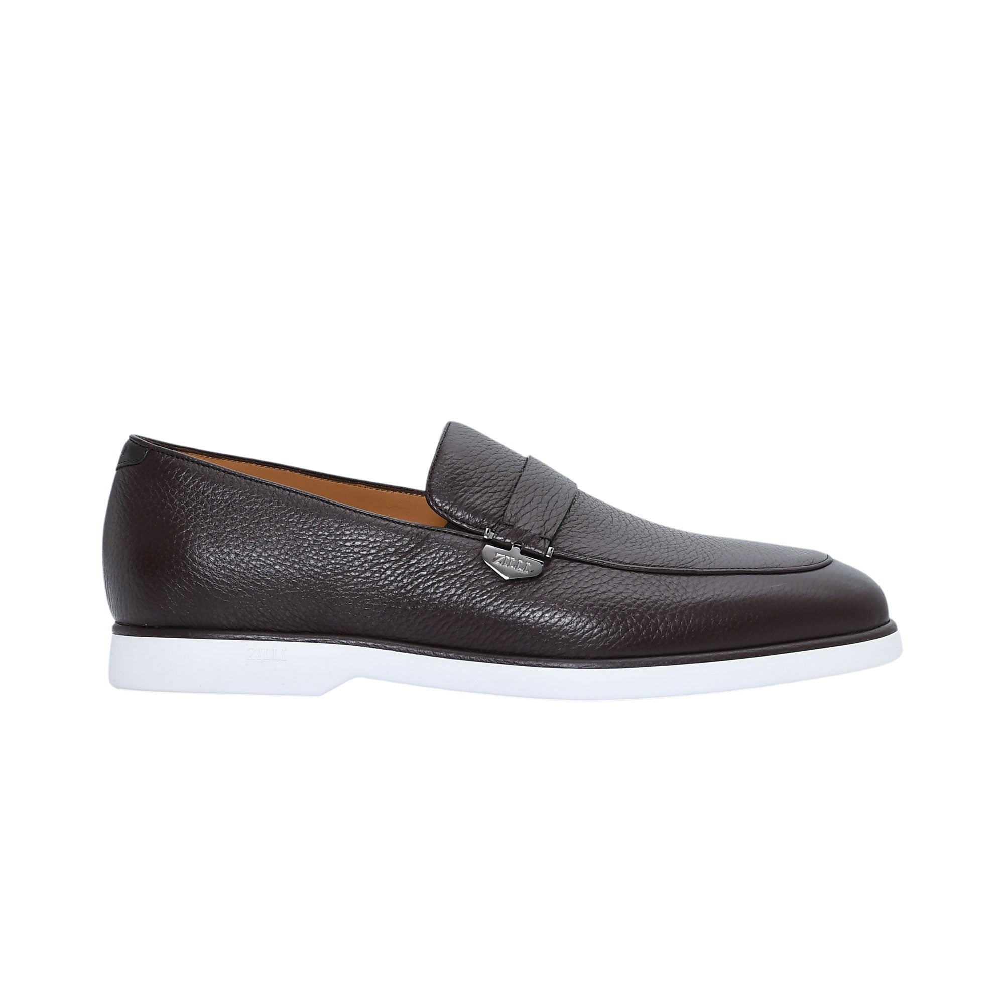 Zilli Gents Dark Brown Pebbled Leather Loafers with White Sole | All Shoes | Loafer | Loafers | Men | Mens | ZLI202 H0148AM1968VZTP01N03A Zilli Gents Dark Brown Pebbled Leather Loafers with White Sole | All Shoes | Loafer | Loafers | Men | Mens | ZLI202 H0148AM1968VZTP01N03A