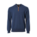 Zilli Men's Knitwear with brown leather zip