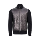 Zilli Men's Black Leather Full-Zip Sweater