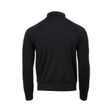 Zilli Men's Black Wool Half-Zip Polo Sweater