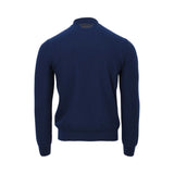 Zilli Men's Dark Navy Wool Half-Zip Polo Sweater