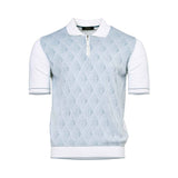 Zilli Men's White & Blue Polo T-shirt