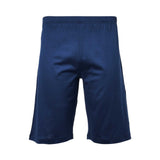 Front view of the solid slate navy Zimmerli lounge shorts showcasing the smooth fabric finish and comfortable elastic waistband against a white background.