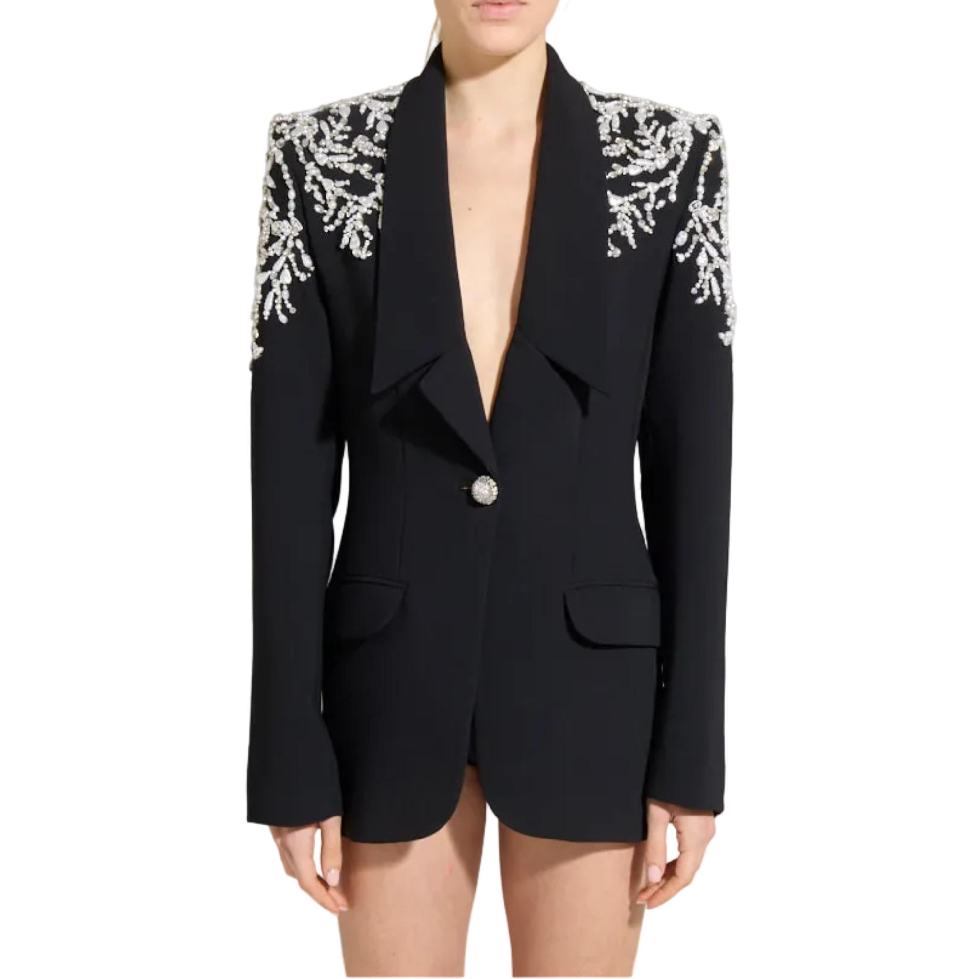 Zuhair Murad Women's Crystal-Embellished Shoulder Single-Breasted Blazer