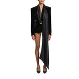 Zuhair Murad Women's Draped Scarf Velvet Blazer
