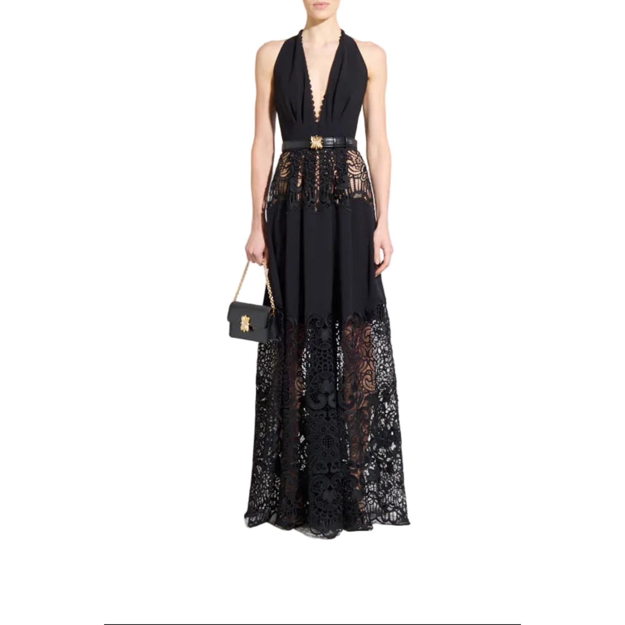 Zuhair Murad Women's Macramé Lace Halter Maxi Dress