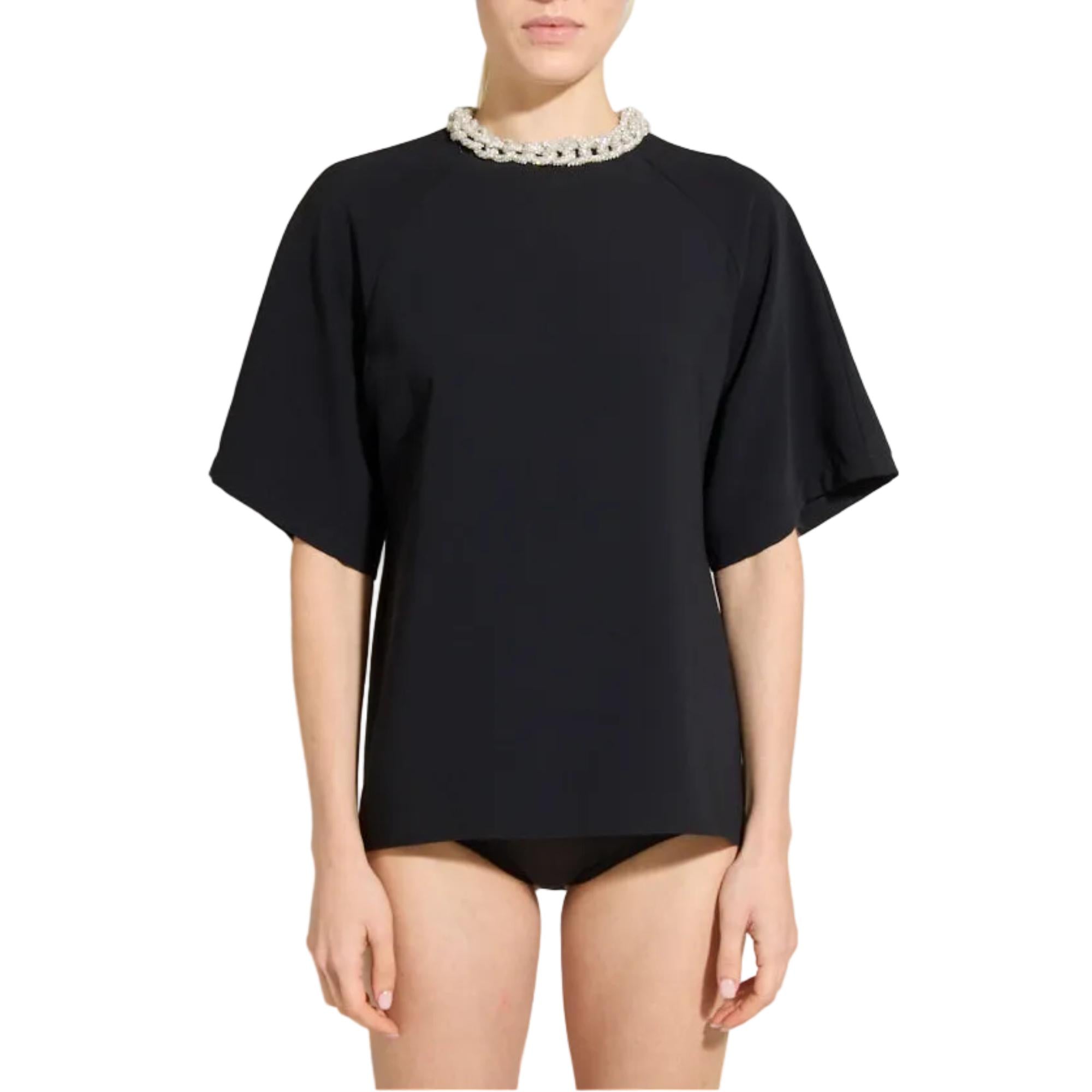 Zuhair Murad Women's Crystal-Embellished Neckline Cady Top