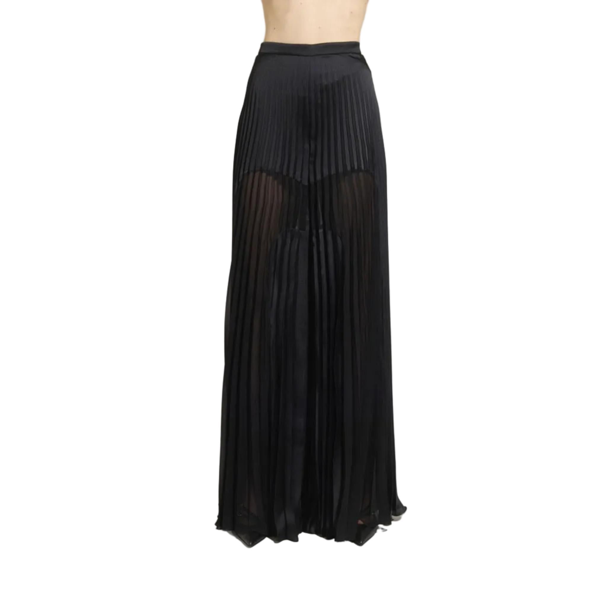 Zuhair Murad Women's Pleated Sheer-Panel Maxi Trouser