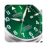 Festina  F20151/2 Gents Automatic Green Dial Black Leather Strap Watch