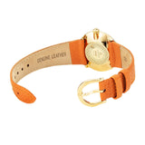 Aigner Biella Ladies MOP Dial Cold Case Orange Leather Strap Watch