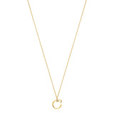 Aigner women's short necklace in rhodium-plated stainless steel featuring a gold-plated horseshoe "A" pendant with crystal embellishments.