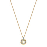 Aigner women's short necklace in yellow gold-plated stainless steel featuring a polished link chain and a central horseshoe-shaped A-logo.