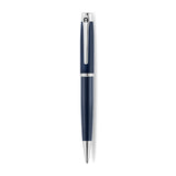 Aigner Albano luxury ballpoint pen with a textured navy blue metal barrel, silver-toned hardware, and Aigner branding.