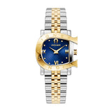 Front view of Aigner Massa Meno women’s watch featuring a blue patterned dial and Swiss quartz movement – Shop Now Online