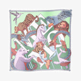Memo Animals Silk Scarf 90x90cm
