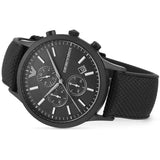 Emporio Armani RENATO Gents Chronograph Black Silicon Backed Fabric Watch