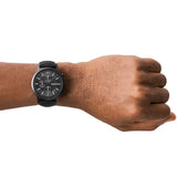 Emporio Armani RENATO Gents Chronograph Black Silicon Backed Fabric Watch