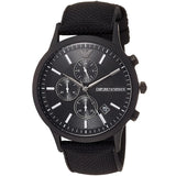 Emporio Armani RENATO Gents Chronograph Black Silicon Backed Fabric Watch