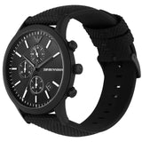 Emporio Armani RENATO Gents Chronograph Black Silicon Backed Fabric Watch