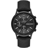 Emporio Armani RENATO Gents Chronograph Black Silicon Backed Fabric Watch