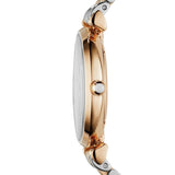 Emporio Armani Gianni T-Bar Ladies Grey Dial Silver Rose Gold Tone Watch