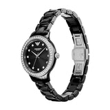 Emporio Armani Women's  Black Dial Black Ceramic Bracelet Watch
