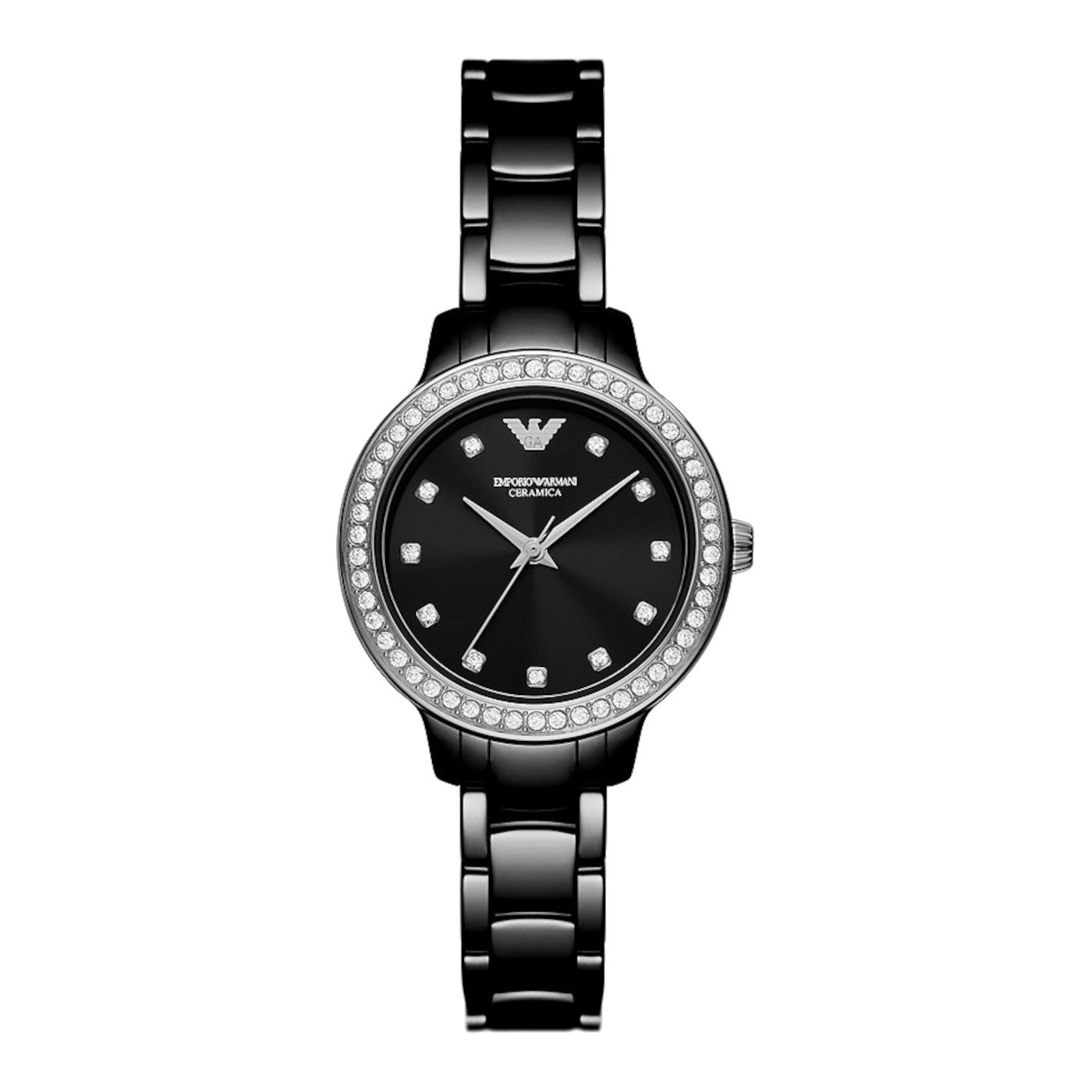 Emporio Armani Women's Black Dial Black Ceramic Bracelet Watch