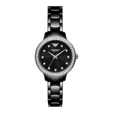 Emporio Armani Women's  Black Dial Black Ceramic Bracelet Watch