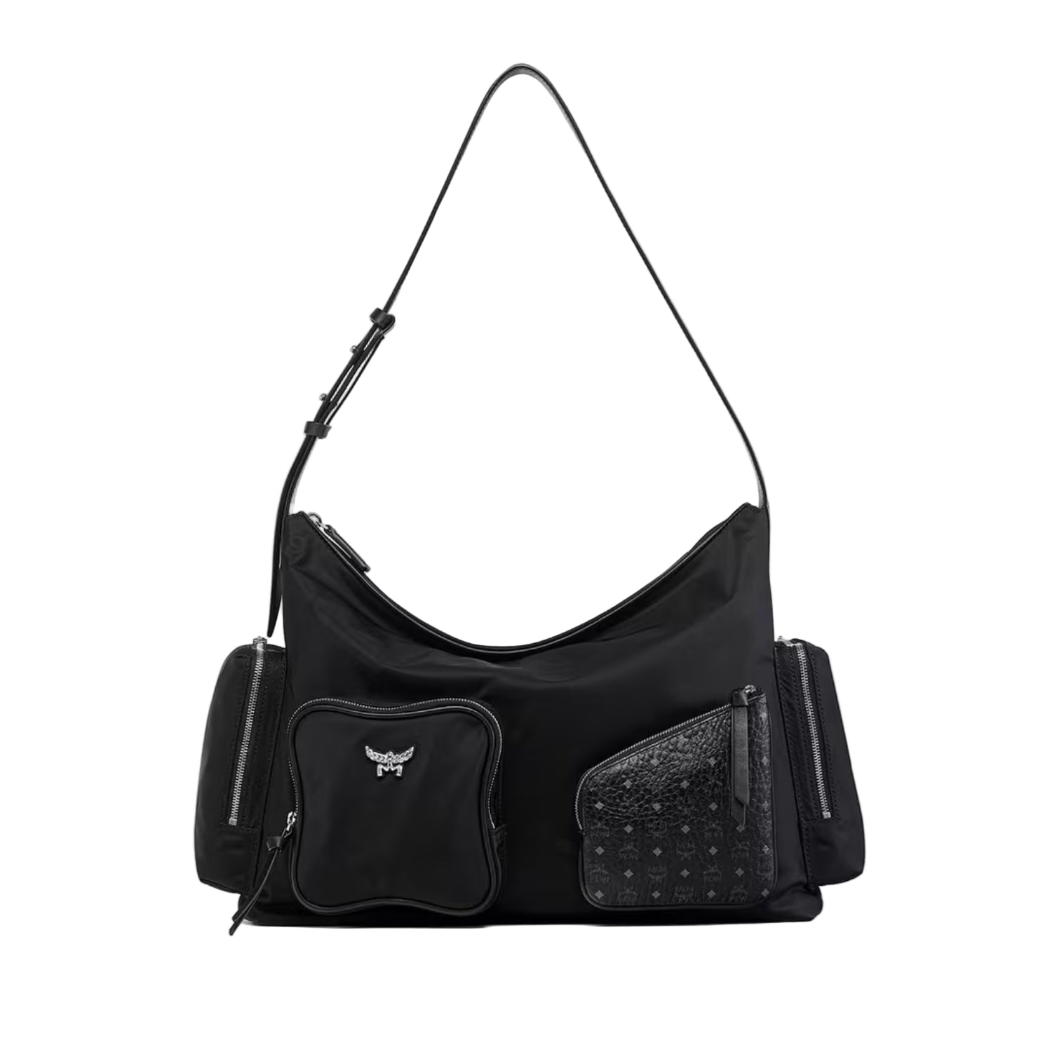 MCM Women's Aren Zip Hobo in ECONYL and Monogram Print Leather | Bag | Bags | Shoulder Bag | Women | Women All Bags | Womens MCM Women's Aren Zip Hobo in ECONYL and Monogram Print Leather | Bag | Bags | Shoulder Bag | Women | Women All Bags | Womens