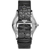 Emporio Armani Automatic Gents White Dial Black Leather Starp Watch