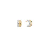 Shashi Ashley Two-Toned Hoop Earrings – Gold & Silver Polished Design